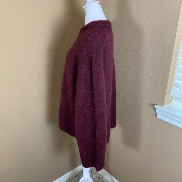 & Other Stories Mohair Wool Sweater Burgundy Size Medium NWT - Picture 5 of 12